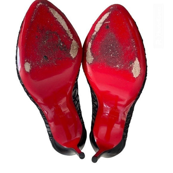Christian Louboutin Dorissima 100 Black Lace Pumps Heels US 8.5 EU 38.5 - Picture 10 of 10